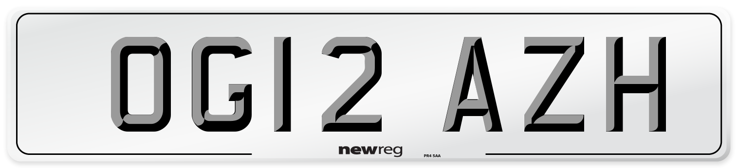 OG12 AZH Number Plate from New Reg